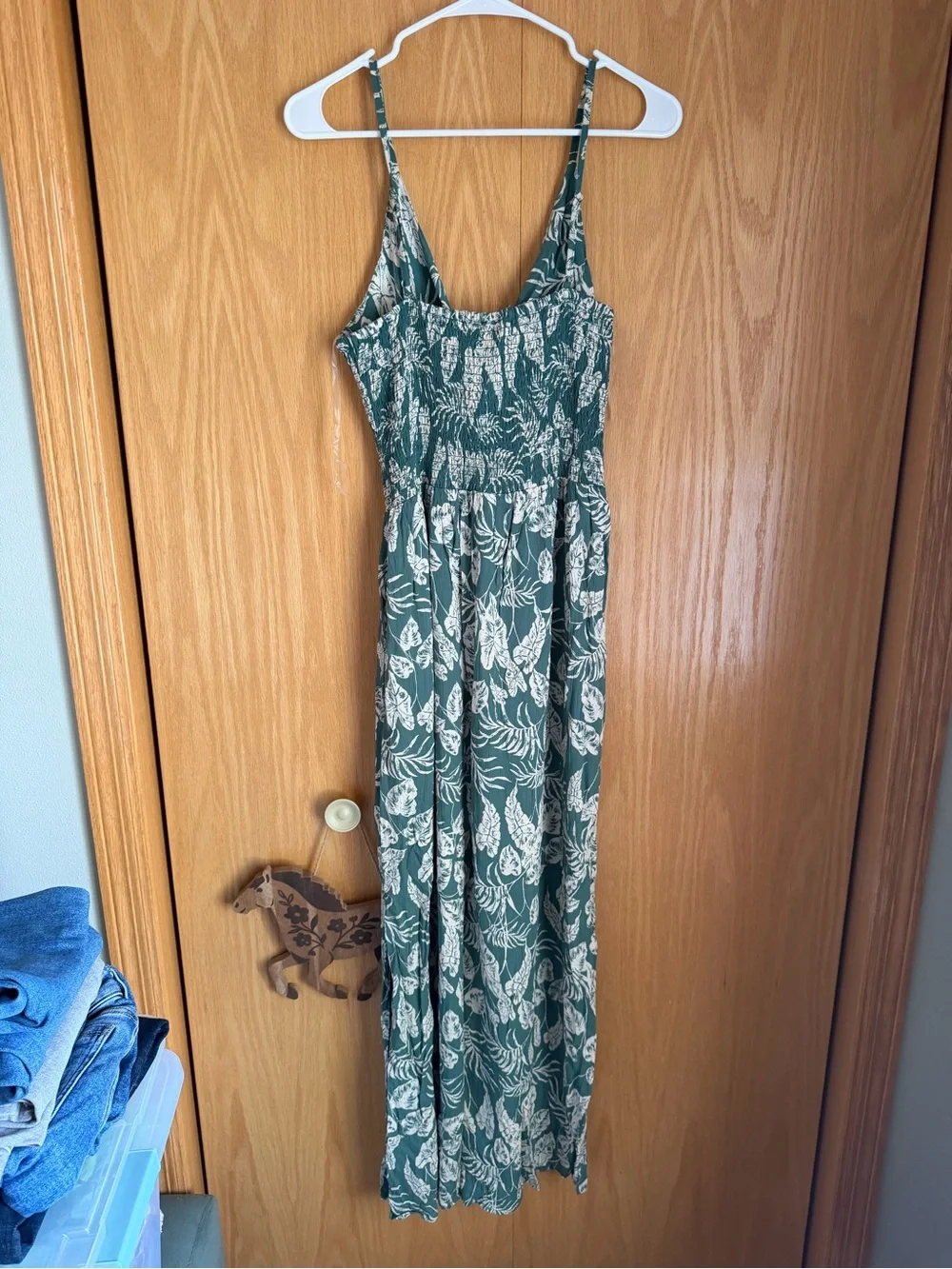 Angie Green Dress with White Botanical Print - Picture 5 of 5